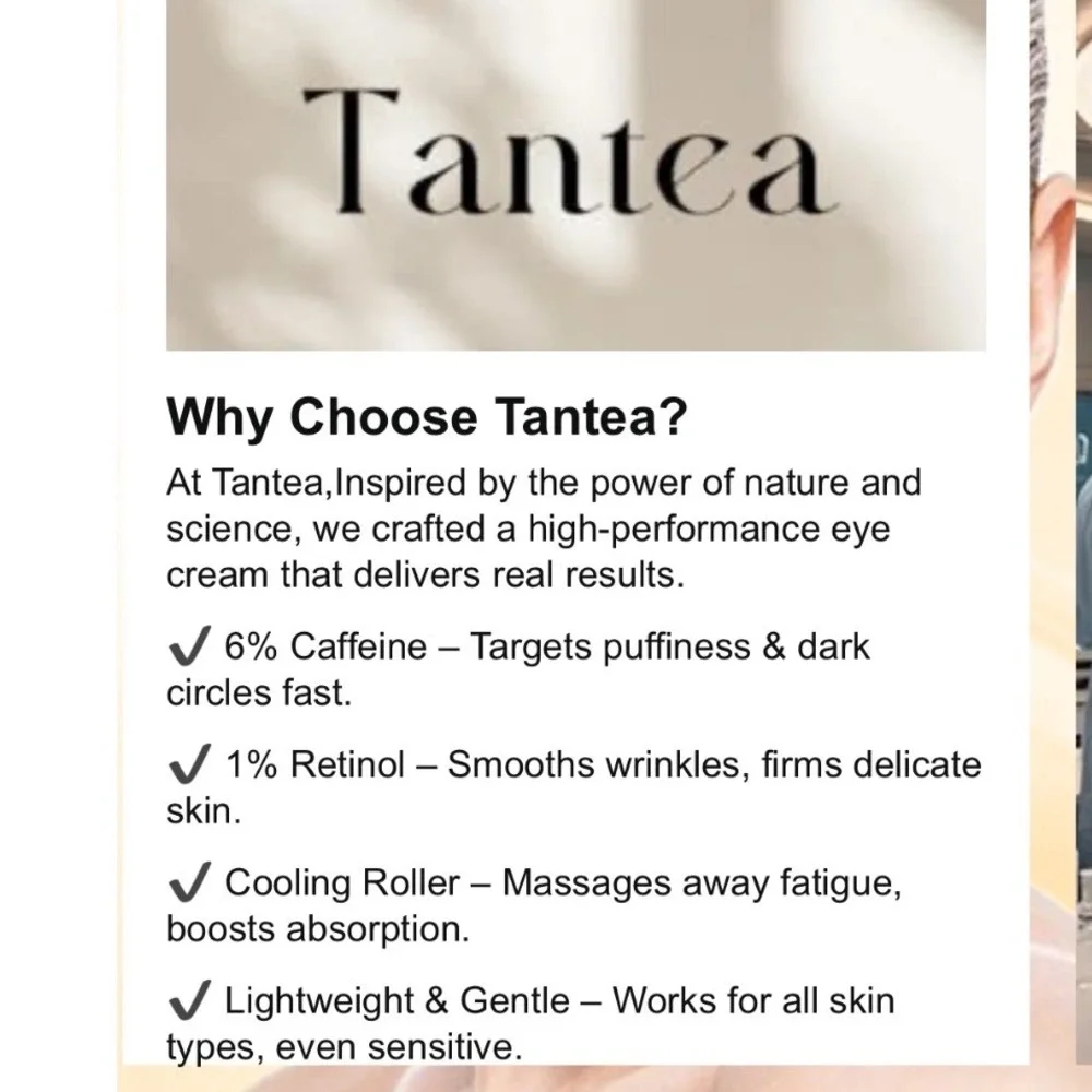 Tantea‎ Eye Serum 6% Caffeine 1% Retinol 360 Roller Anti-Aging Puffiness 20ml